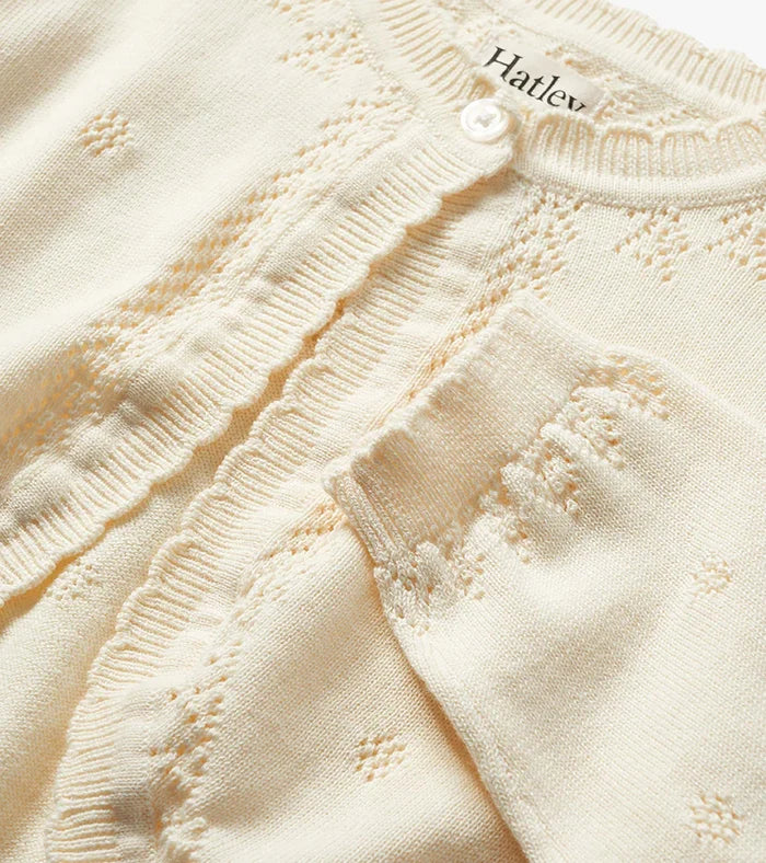 Hatley Pointelle Knit Cradigan - Cami Lace