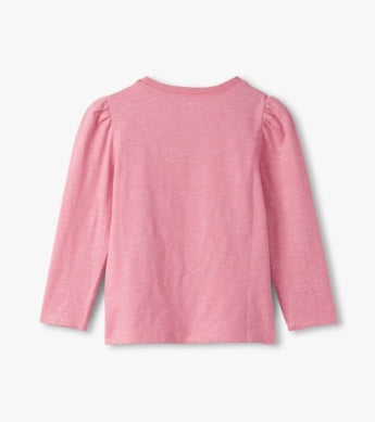 Hatley Puff Sleeve Tee - Sea Pink Sparkle