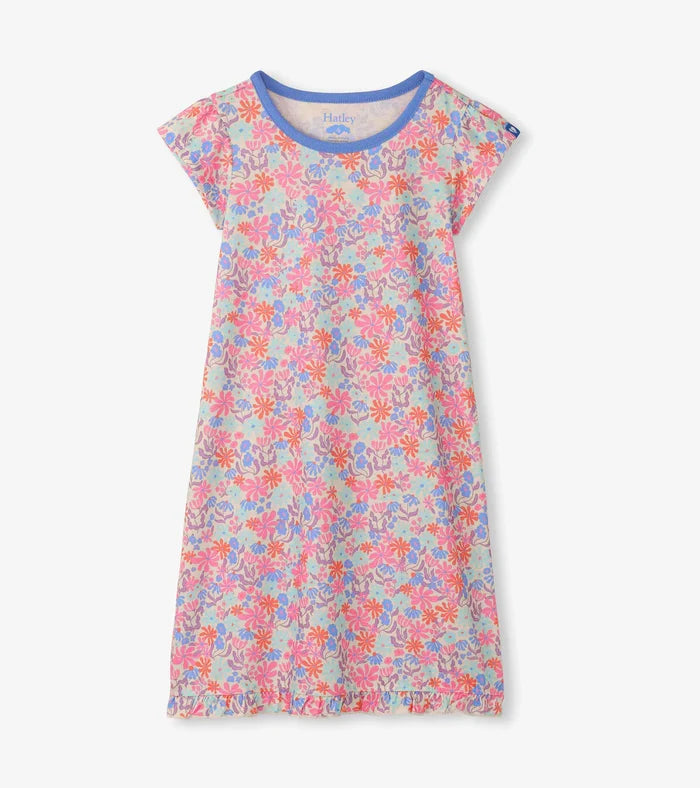 Hatley Ruffle Hem Nightdress - Whimsical Flowers