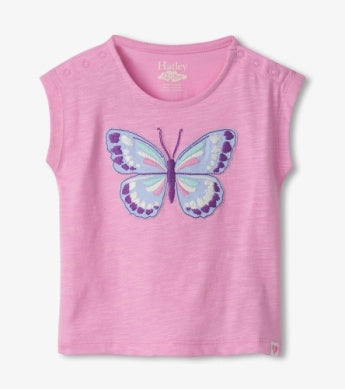 Hatley Snap-up Tee - Painted Butterfly