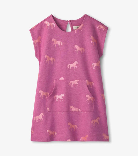 Hatley Terry Slouchy Dress - Shimmer Horses