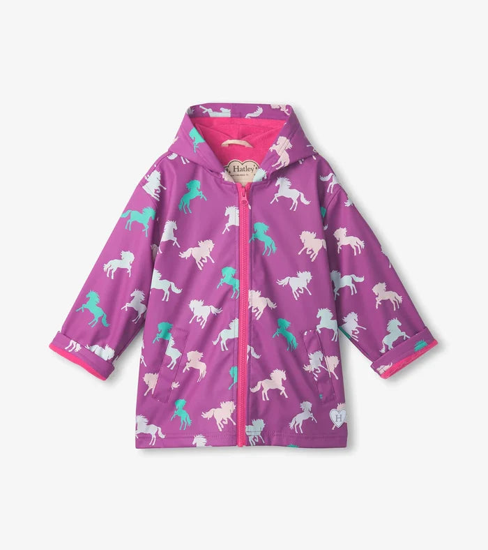 Hatley Zip-up Rain Jacket - Leaping Horses