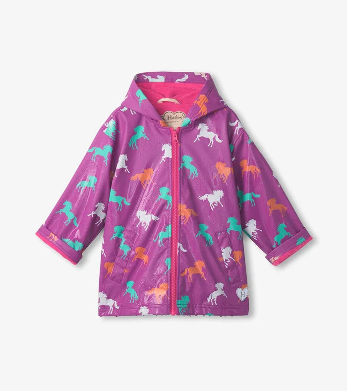 Hatley Zip-up Rain Jacket - Leaping Horses