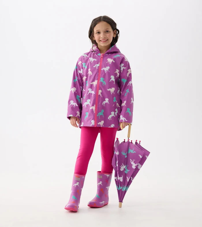 Hatley Zip-up Rain Jacket - Leaping Horses