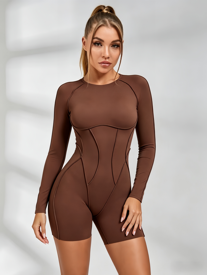 Heart Backless Long Sleeves Romper