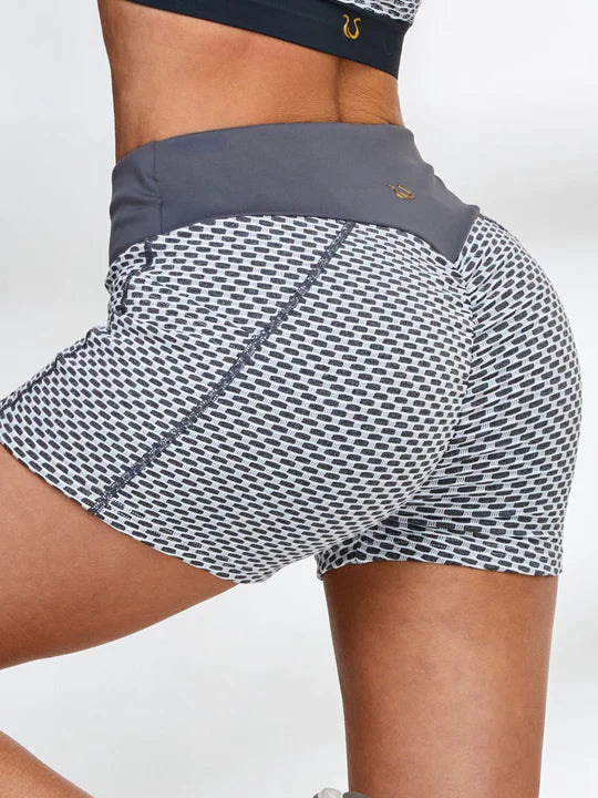 Honeycomb Pocket Peach Hip Spandex Gym Booty Shorts