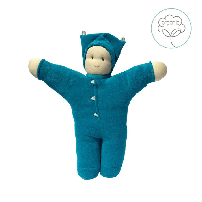 Hoppa Organic Baby Doll Matty - Teal Blue