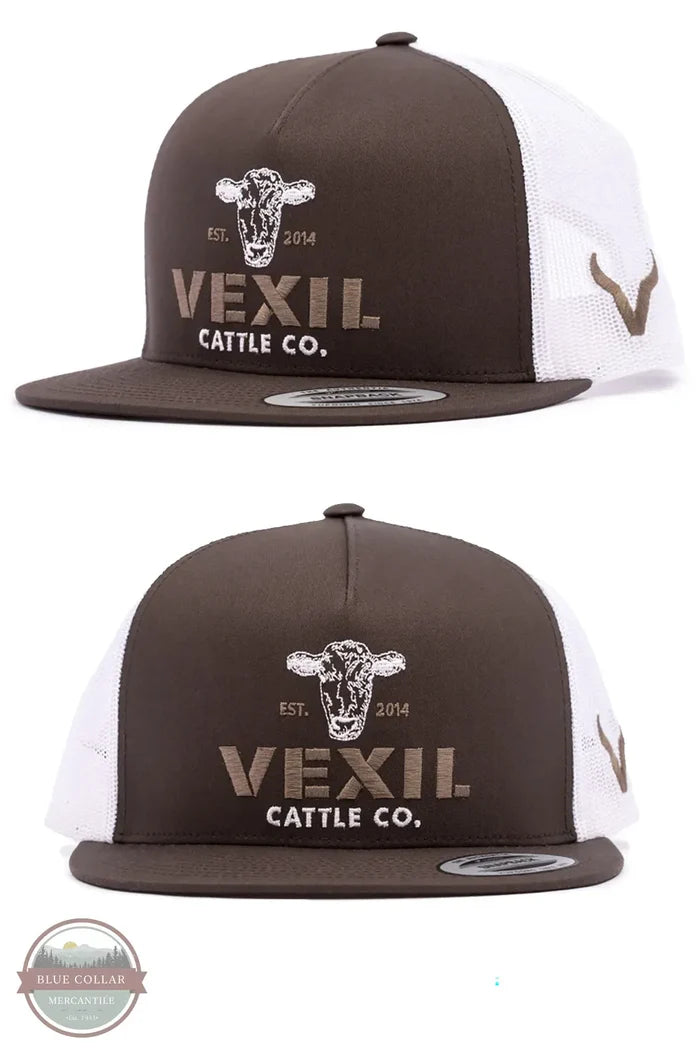 Vexil Cattle Co. - Est. 2014 - Wet Brown/White Mesh front view