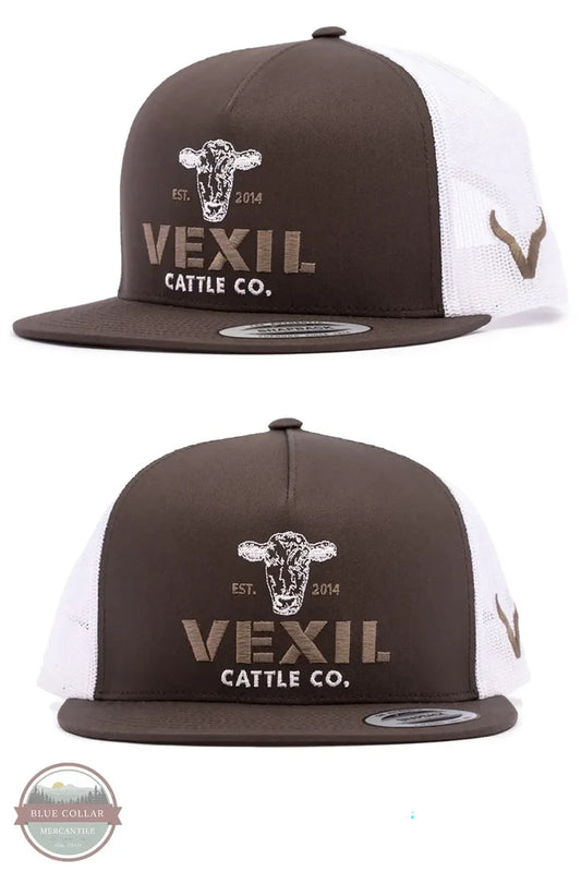 Vexil Cattle Co. - Est. 2014 - Wet Brown/White Mesh front view