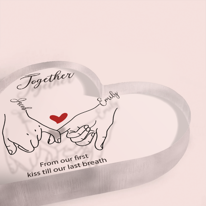 I Love You Forever & Always Anniversary Gifts For Couple Personalized Custom Heart Shaped Acrylic Plaque