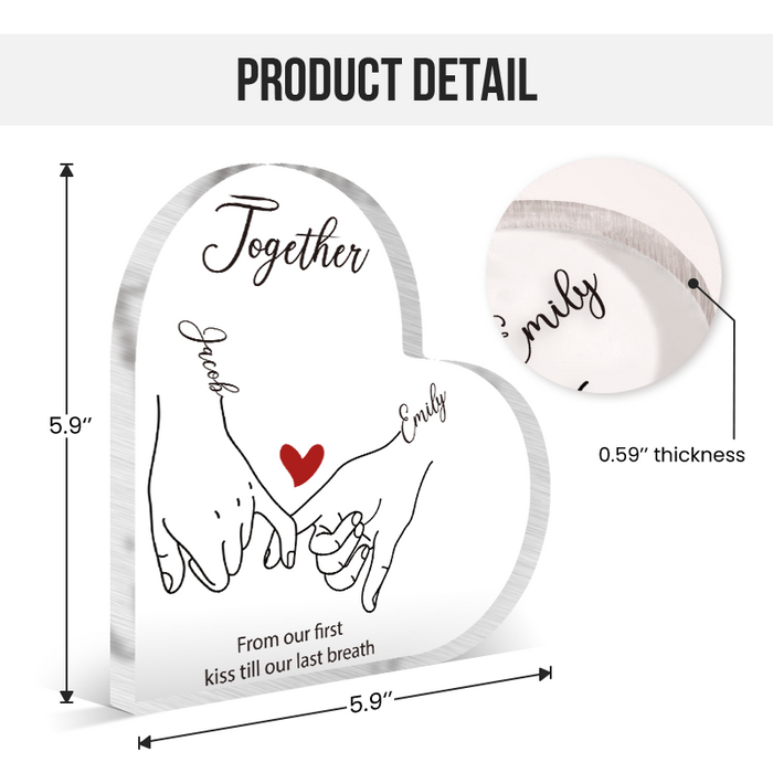I Love You Forever & Always Anniversary Gifts For Couple Personalized Custom Heart Shaped Acrylic Plaque
