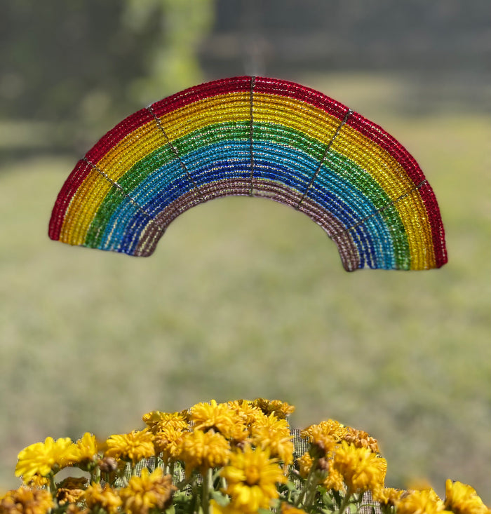 Hand Beaded Hanging Rainbow