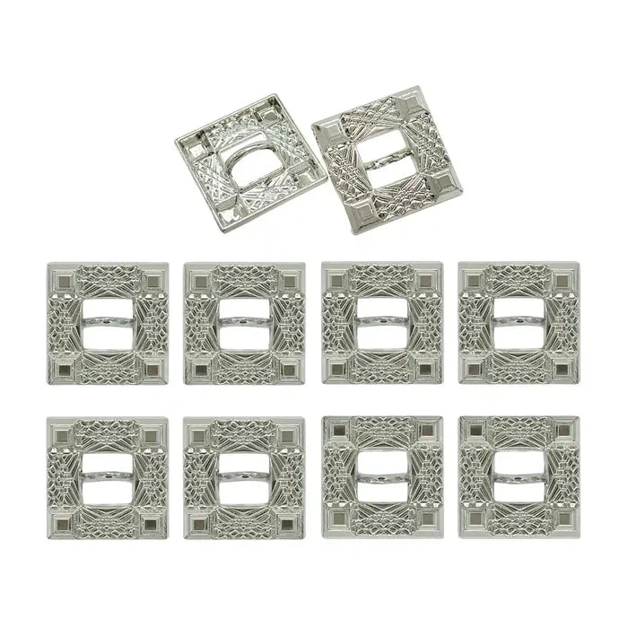 Intricate Square Metal Button for Clothing and Crafts | 18mm(28L) & 23mm(36L)