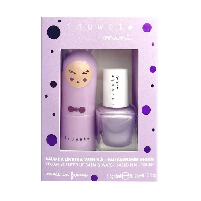 Inuwet Duo - Lip Balm/Nail Polish - Violet/Marshmallow