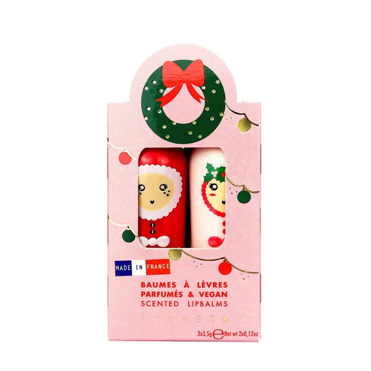 Inuwet Lip Balm Duo - Christmas Wreath - Mango/ Candy Cane