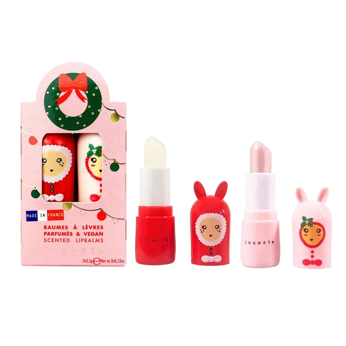 Inuwet Lip Balm Duo - Christmas Wreath - Mango/ Candy Cane