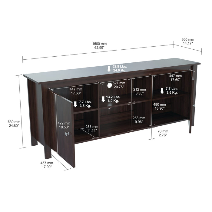 Inval 60" TV Stand - Espresso Wengue