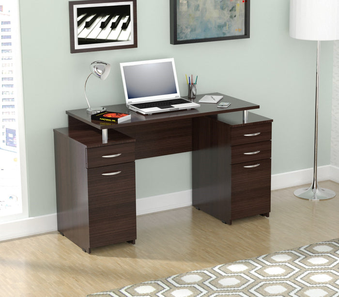 Inval Computer Desk with Four Drawers - Espresso Wengue
