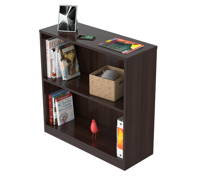 Inval Imported Modern Wooden 2-Shelf Bookcase/Hutch in Espresso
