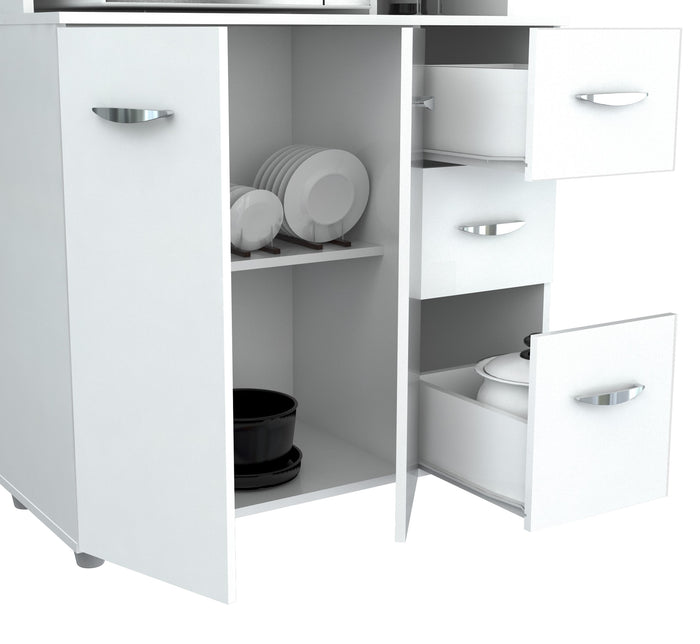 Inval Kitchen Storage Cabinet - Laricina White