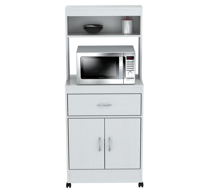 Inval Microwave Storage Cabinet - Laricina White