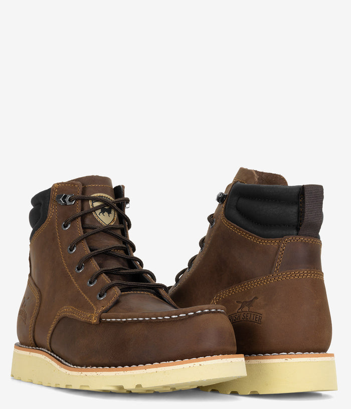 Irish Setter Pipestone 6" Moc Toe Work Boot - Brown