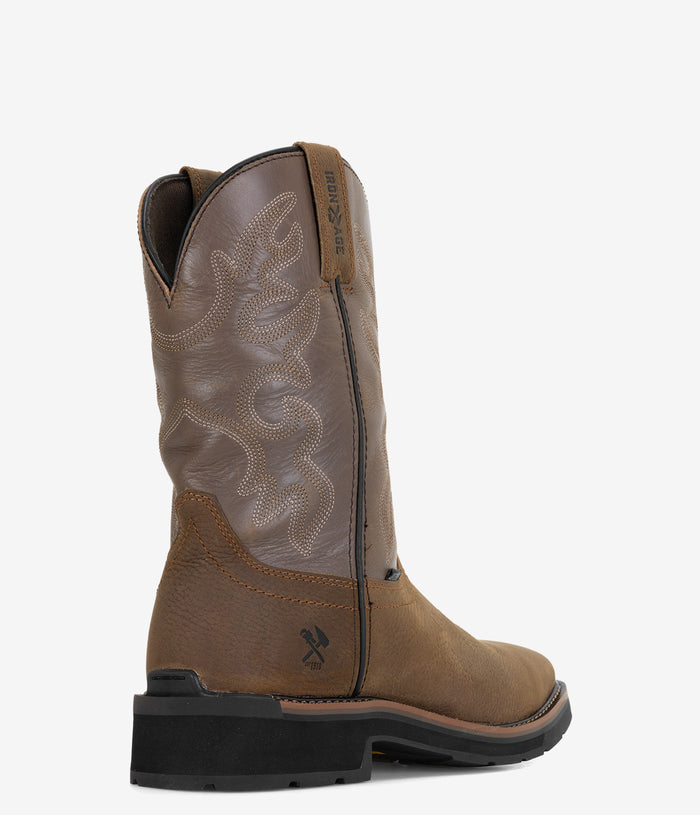 Iron Age Outlaw 10" Steel Toe Waterproof Square Toe Work Boot - Brown/Taupe