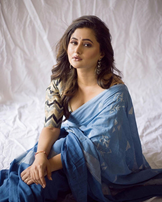Ishi |Handwoven Jamdani Organic Cotton Sari - kavana.in