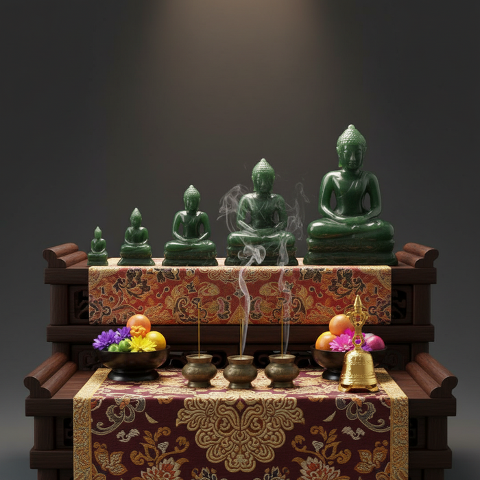 Jade Buddha Exquisite Enlightenment Green Nephrite Gem