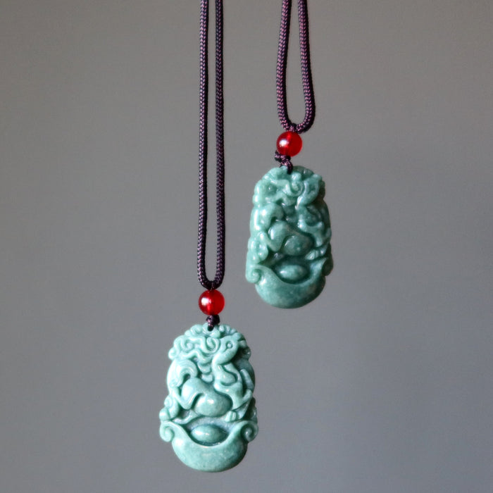 Jade Necklace Year of the Horse 2026 Brown Cord
