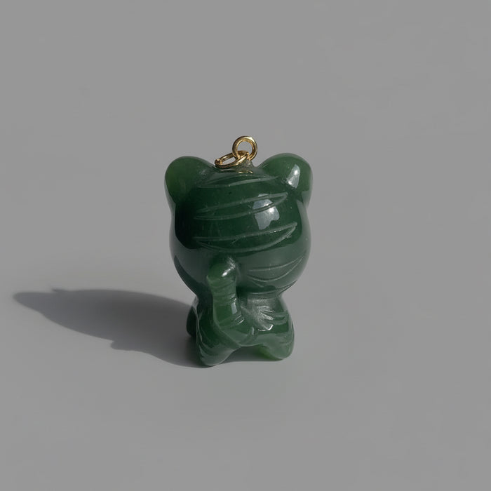 Jade Pendant Green Cartoon Tiger Canadian Nephrite