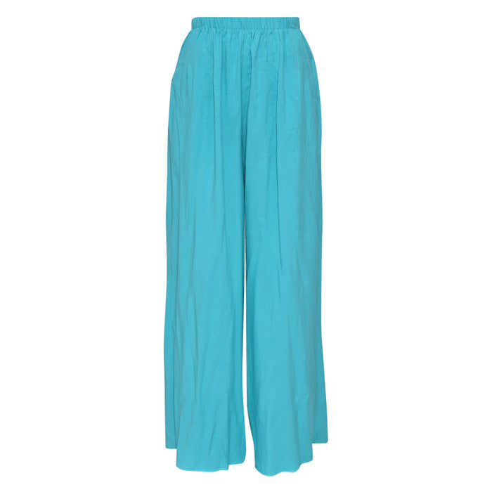 Jams World Solid Long Wide Leg Pants - Ocean by Jams World