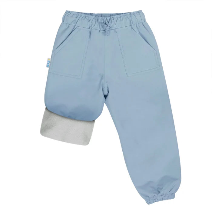 Jan & Jul Cozy-Dry Fleece Lined Rain Pants - Dusty Blue