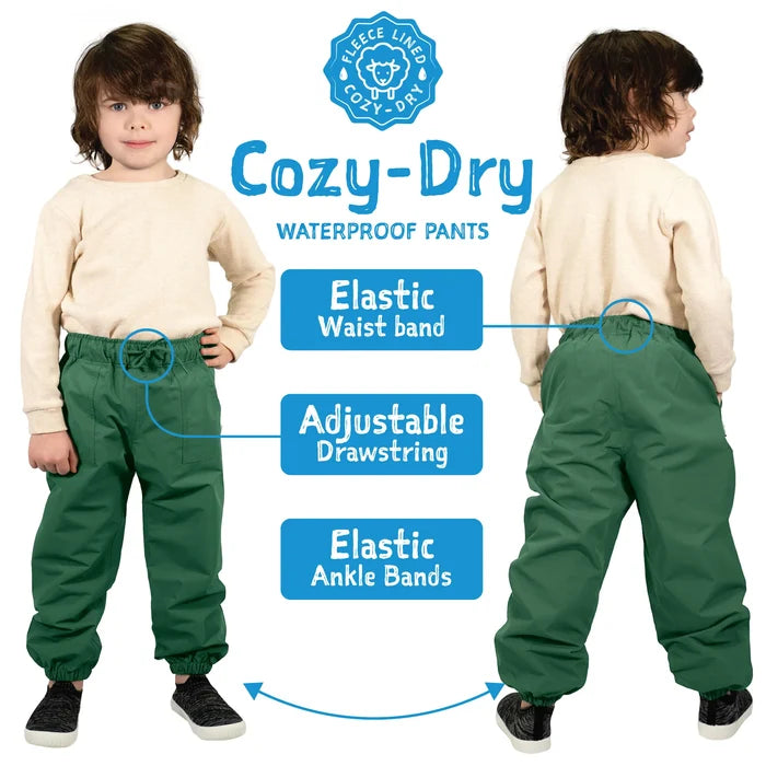 Jan & Jul Cozy-Dry Fleece Lined Rain Pants - Dusty Blue