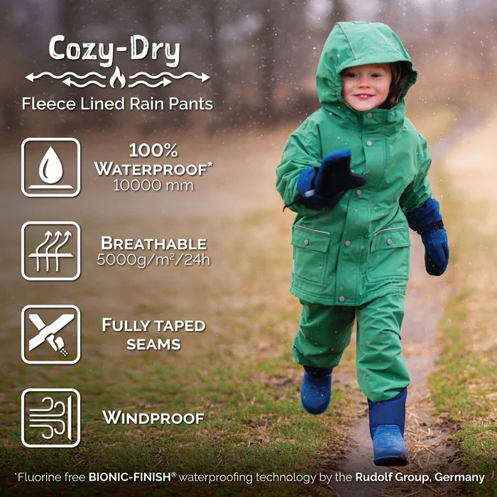 Jan & Jul Cozy-Dry Fleece Lined Rain Pants - Dusty Blue