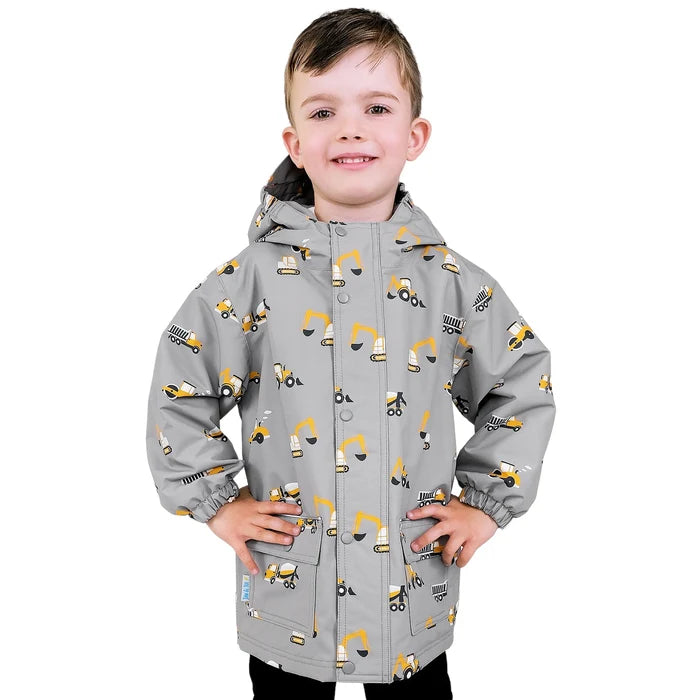 Jan & Jul Cozy Dry Rain Jacket - Grey Construction