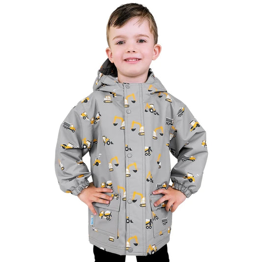 Jan & Jul Cozy Dry Rain Jacket - Grey Construction