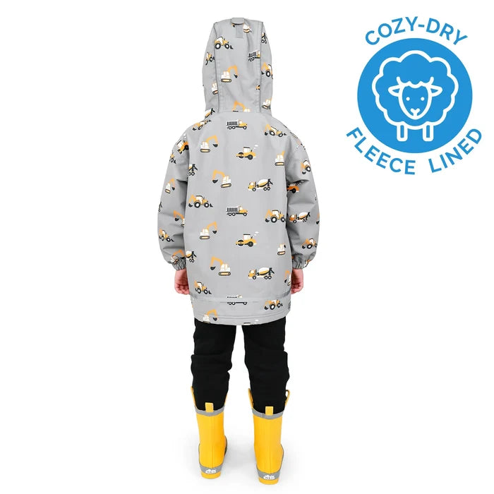 Jan & Jul Cozy Dry Rain Jacket - Grey Construction