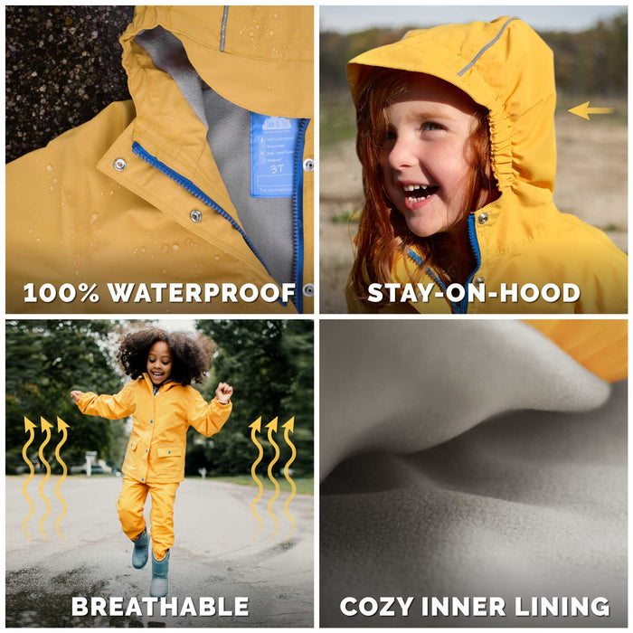 Jan & Jul Cozy Dry Rain Jacket - Grey Construction