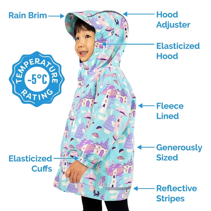 Jan & Jul Cozy Dry Rain Jacket - Grey Construction