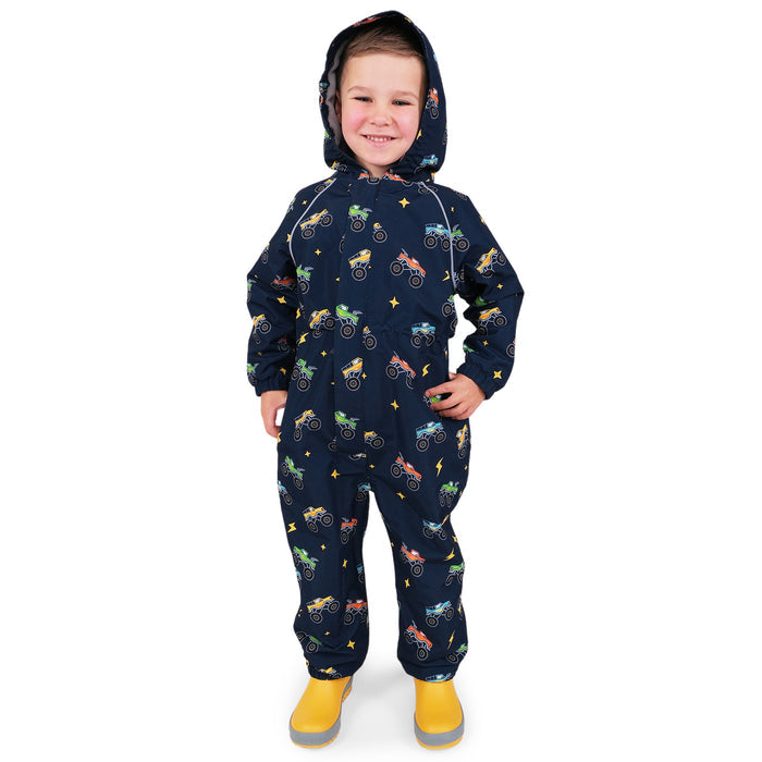 Jan & Jul Cozy-Dry Rain Play Suit - Big Trucks