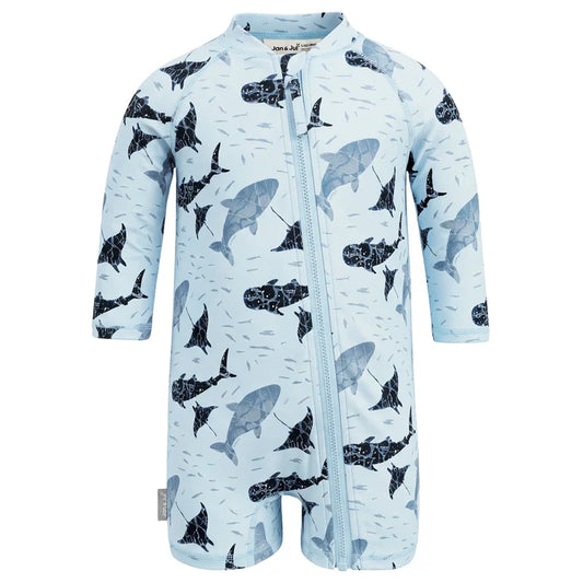 Jan & Jul Sun & Splash UV Jumpsuit - Whale Play