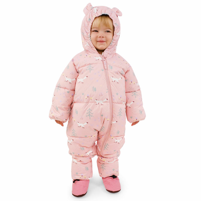 Jan & Jul Toasty-Dry Puffy Suit - Pink Forest