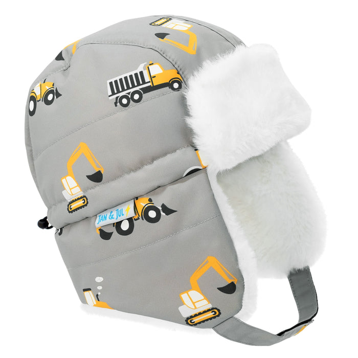 Jan & Jul Toasty-Dry Trapper Winter Hat - Grey Construction
