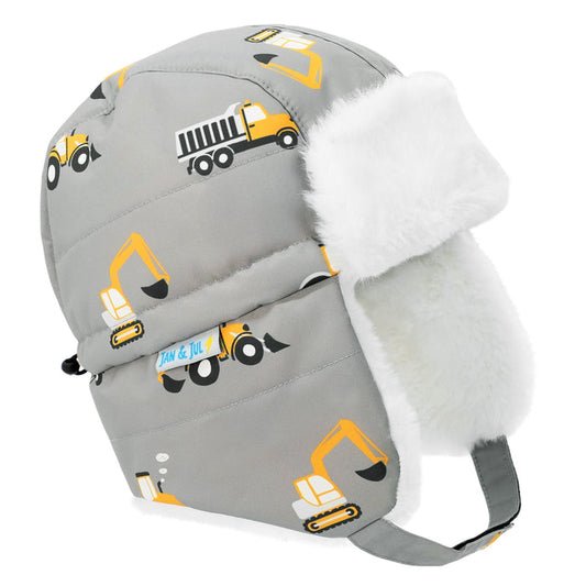 Jan & Jul Toasty-Dry Trapper Winter Hat - Grey Construction