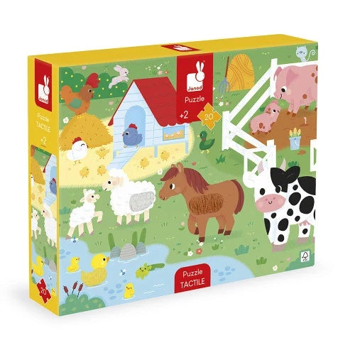 Janod 20pc Tactile Puzzle - Farm