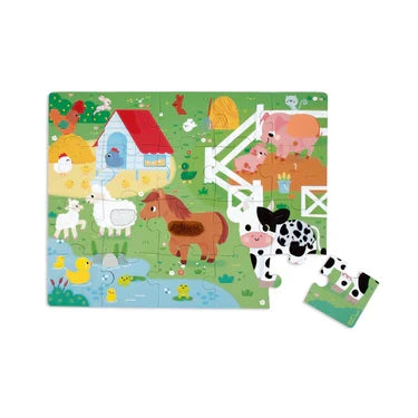 Janod 20pc Tactile Puzzle - Farm