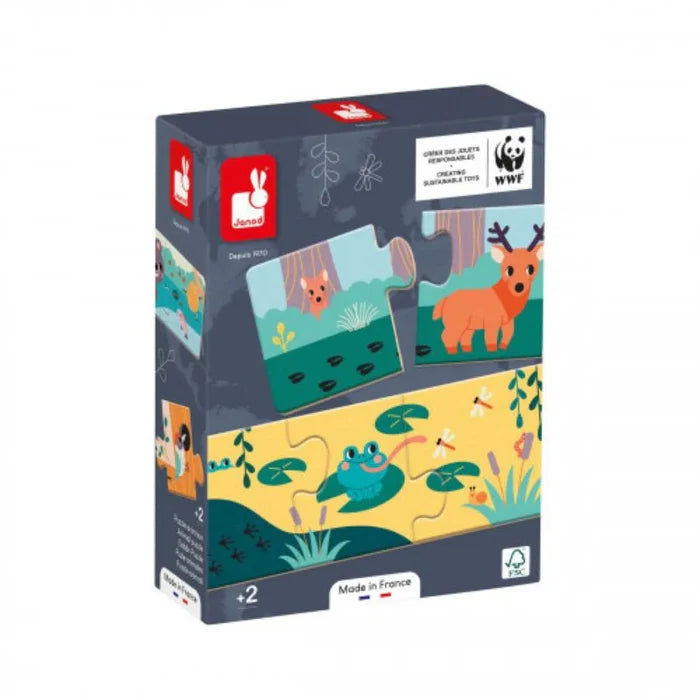 Janod 3pc Puzzle Set of 10 - Animal Footprints