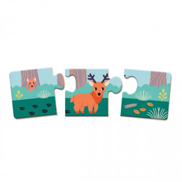 Janod 3pc Puzzle Set of 10 - Animal Footprints