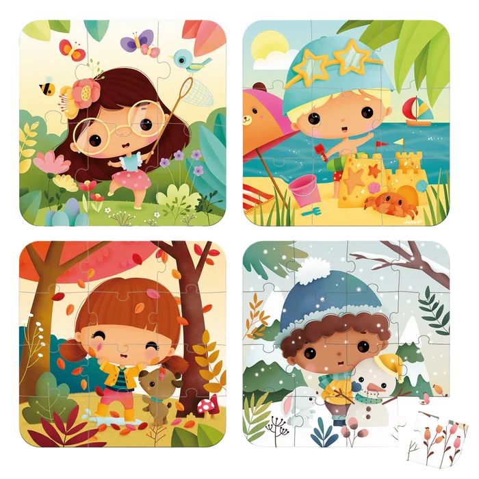 Janod 4 in 1 Progressive Puzzles - Seasons